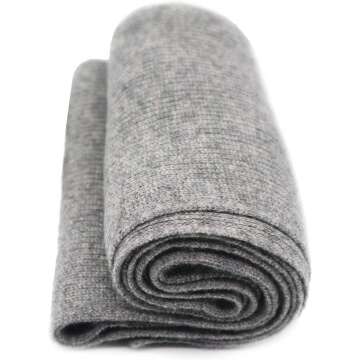 Classic Ribbed Cashmere Scarf for Unisex Winter