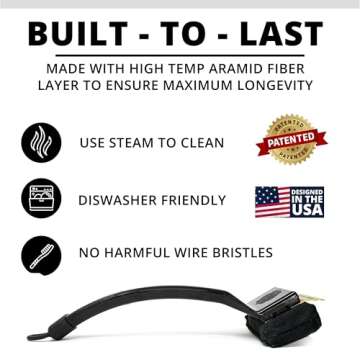 Grill Rescue BBQ Replaceable Scraper Cleaning Head, [Rescue-Upgraded], Bristle Free, Durable and Unique Scraper Tools for Cast Iron or Stainless-Steel Grates, Barbecue Cleaner (Rescue Pro)