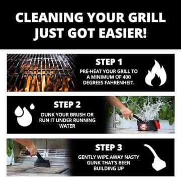 Grill Rescue BBQ Replaceable Scraper Cleaning Head, [Rescue-Upgraded], Bristle Free, Durable and Unique Scraper Tools for Cast Iron or Stainless-Steel Grates, Barbecue Cleaner (Rescue Pro)