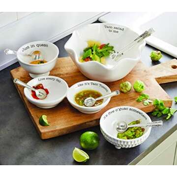 Mud Pie Circa Guacamole and Salsa Serving Dish Sets (Five O'Guac)