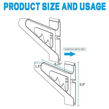 Poskad Snowboard Wall Mount Rack,Adjustable Storage Layers Space Saving Design,Home and Garage SKi Board Storage. (3 Set)