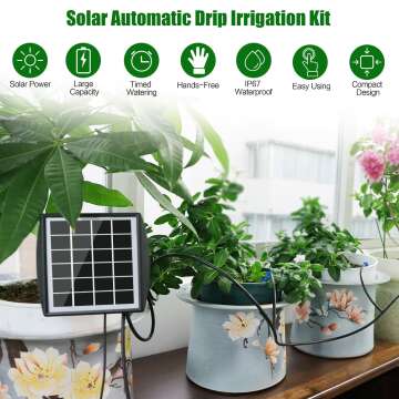 Solar Drip Irrigation Kit for 10 Pots and Easy Setup