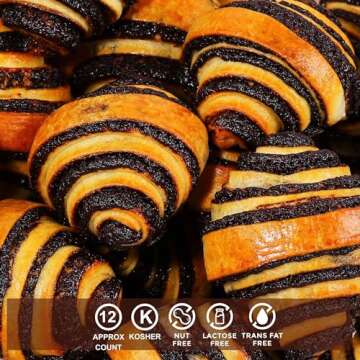 Rugelach Pastries | Chocolate Croissant | Chocolate Babka Bread | Breakfast Pastry | Coffee Snack| Kosher, Dairy & Nut Free | Holidays, Parties & Birthdays | 13 oz. Stern’s Bakery