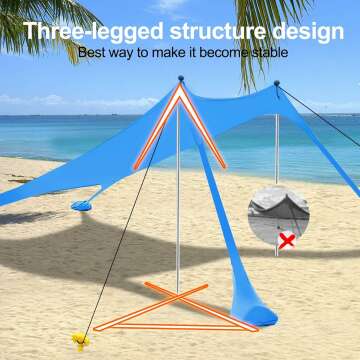 Beach Canopy Tent with UPF 50 Sun Protection