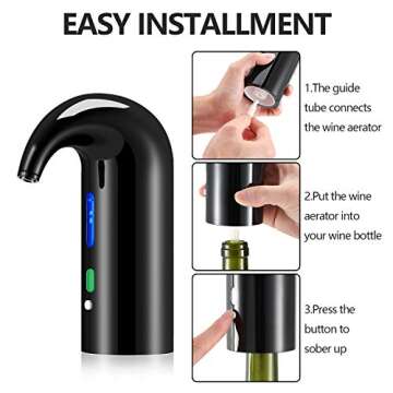 Wine Aerator Electric Wine Decanter Best Sellers One Touch Red -White Wine Accessories Aeration Work with Wine Opener for Beginner Enthusiast - Spout Pourer - wine preserver