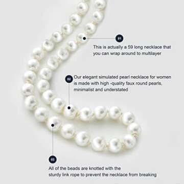 BABEYOND Long Pearl Necklace Set - Gatsby Style Jewelry