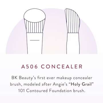 BK BEAUTY BRUSHES - ANGIE HOT & FLASHY A506 CONCEALER - Viral "Kitten Paw" Face Brush - Under-Eye Concealing and Contouring - Makeup Brushes