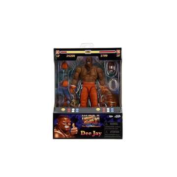 Jada Toys – Street Fighter II Dee Jay Action Figure Wave 3 – 1:12 Scale, 6" Tall, Interchangeable Heads, Hands & Accessories