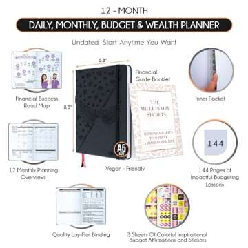 Budget Planner and Monthly Bill Organizer - Finance Planner, 12-Month Journey to Financial Freedom | Bill Payment Tracker Monthly Organizer, Money Saving & Expense Tracker | Undated Budgeting Journal