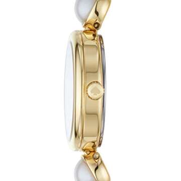 Kate Spade New York Women's Monroe Quartz Stainless Steel and Pearl Three-Hand Watch, Color: Gold/Pearl (Model: KSW1687)