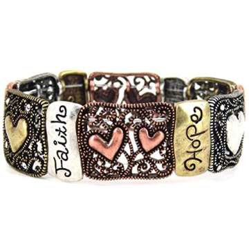 4030210 1 Corinthians 13 Faith Hope Love Stretch Bracelet Christian Scripture Religious