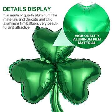 St Patrick′s Day Shamrock Balloons Clover Foil Balloons, Irish Lucky Green Shamrock Balloons St Patricks Day Party Decorations