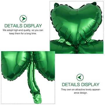 St Patrick′s Day Shamrock Balloons Clover Foil Balloons, Irish Lucky Green Shamrock Balloons St Patricks Day Party Decorations