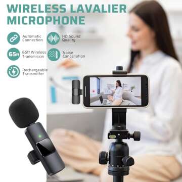 SEAROSE Dual Wireless Lavalier Microphone Kit - Professional Audio Solution for iPhone, iPad, Android - Perfect for Video Conferencing, Recording, Live Streaming