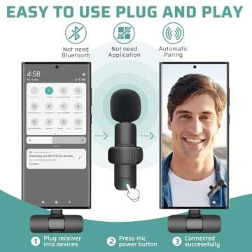 SEAROSE Dual Wireless Lavalier Microphone Kit - Professional Audio Solution for iPhone, iPad, Android - Perfect for Video Conferencing, Recording, Live Streaming