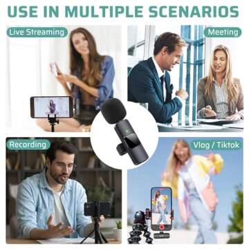 SEAROSE Dual Wireless Lavalier Microphone Kit - Professional Audio Solution for iPhone, iPad, Android - Perfect for Video Conferencing, Recording, Live Streaming