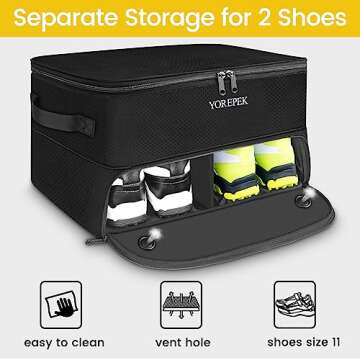 YOREPEK Waterproof Golf Trunk Organizer - 2 Layer with Ventilated Compartment