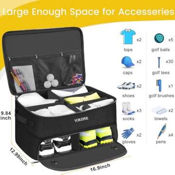 Golf Trunk Organizer with Waterproof Design and 2 Layers