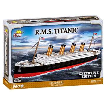 COBI Historical Collection R.M.S. Titanic Executive Edition Including 960 Bricks to 1:450 Scale - Easy to Follow Instructions- Faithful Reproduction of The Famous Maritime Disaster Ship