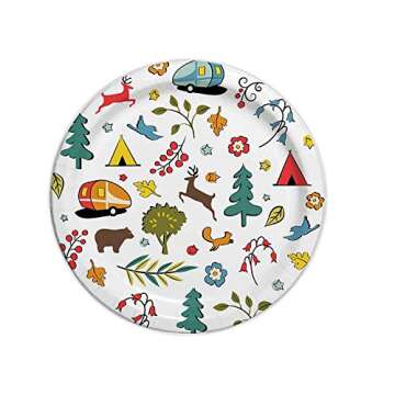 Camp Casual CC-007W10 Eco-Friendly 10 1/16" Paper Plates 24 ct - Into The Woods, Large