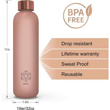 ARCANA 32oz Motivational Water Bottle - Pink