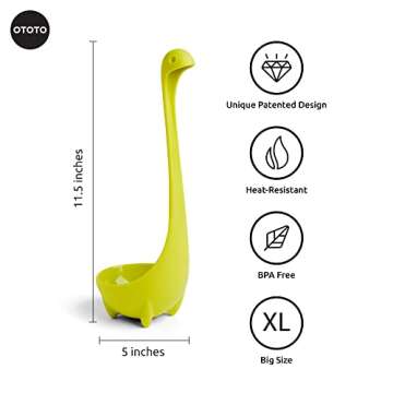 OTOTO The Original Nessie Soup Ladle - Funny Kitchen Gadgets, Loch Ness design, Cooking Gifts for Mom - Cute and Practical Kitchen Utensils - Unique Gifts for Women