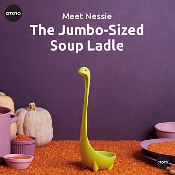 OTOTO The Original Nessie Soup Ladle - Funny Kitchen Gadgets, Loch Ness design, Cooking Gifts for Mom - Cute and Practical Kitchen Utensils - Unique Gifts for Women