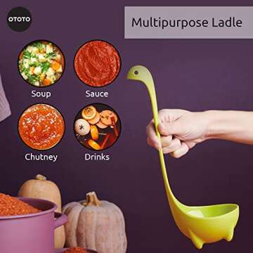 OTOTO The Original Nessie Soup Ladle - Funny Kitchen Gadgets, Loch Ness design, Cooking Gifts for Mom - Cute and Practical Kitchen Utensils - Unique Gifts for Women