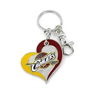 NBA Cleveland Cavaliers Swirl Heart Keychain