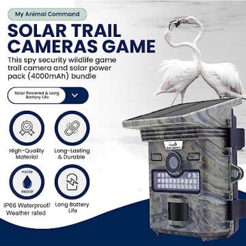 My Animal Command 2k Solar Powered Trail Camera 20MP Ultra HD Native Video Game Time Lapse Cam with Night Vision Motion Activated, IP66 Waterproof Outdoor Deer & Wildlife Hunting Pack kit