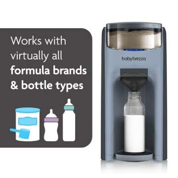 Baby Brezza New and Improved Formula Pro Advanced Formula Dispenser Machine - Automatically Mix a Warm Formula Bottle Instantly - Easily Make Bottle with Automatic Powder Blending, Slate