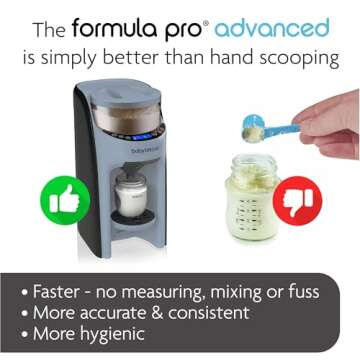 Baby Brezza New and Improved Formula Pro Advanced Formula Dispenser Machine - Automatically Mix a Warm Formula Bottle Instantly - Easily Make Bottle with Automatic Powder Blending, Slate