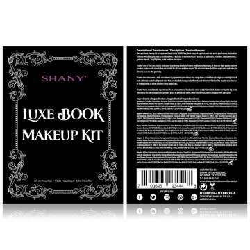 SHANY Luxe Book Makeup Set - All In One Travel Cosmetics Kit with 30 Eyeshadows, 15 Lip Colors, 5 Brushes, 4 Pressed Blushes, 3 Brow Colors, and Mirror