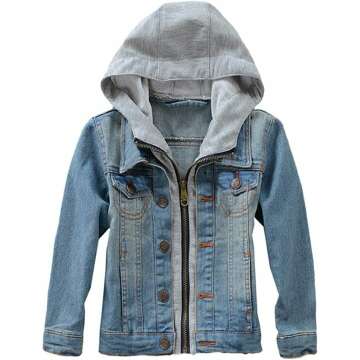 Stylish Kids Hooded Denim Jacket - Mallimoda