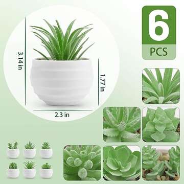 Der Rose 6 Pack Fake Plants Small Realistic Succulents Plants Artificial for Home Room Decor Indoor