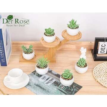 Der Rose 6 Pack Fake Plants Small Realistic Succulents Plants Artificial for Home Room Decor Indoor