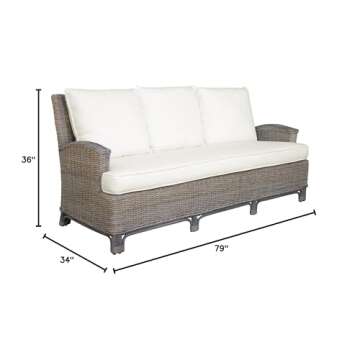 Panama Jack Sunrooms PJS-3001-KBU-S Exuma Sofa with Cushions, Light Beige