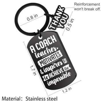 Coach Appreciation Keychain for Sports Coaches