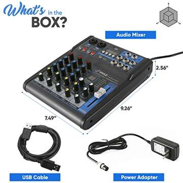 Pyle 4 Channel Audio Mixer with USB and Bluetooth