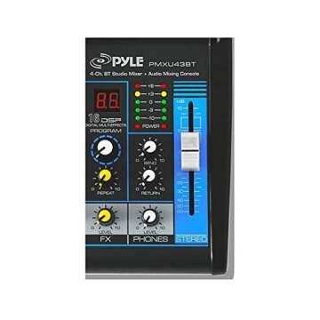 Pyle 4 Channel Audio Mixer with USB and Bluetooth