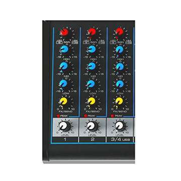 Pyle 4 Channel Audio Mixer with USB and Bluetooth