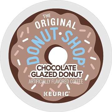 The Original Donut Shop Coffee Chocolate Glazed Donut Keurig Single-Serve K-Cup Pods, Medium Roast Coffee, 72 Count (6 Packs of 12)