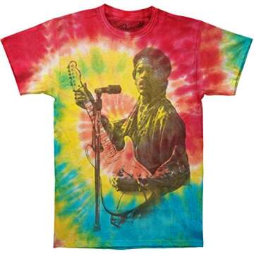 Jimi Hendrix Men's Jimi Rainbow Spiral Tie Dye T-Shirt Tie-Dyed