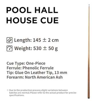 Empire USA Set of 6 Pool Cues 57" Real 4-Prong House Bar Billiard Pool Cue Stick