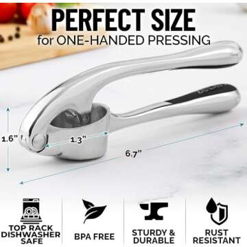 Premium Garlic Press Set - Ergonomic & Easy to Clean