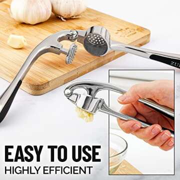 Premium Garlic Press Set - Ergonomic & Easy to Clean