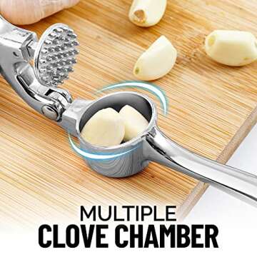 Premium Garlic Press Set - Ergonomic & Easy to Clean