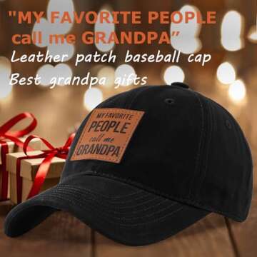 MEINICY Funny Hats Gifts for Grandpa - Grandpa Gifts for Christmas from Grandkids, Fathers Day Grandpa Gifts Dad Hat Black