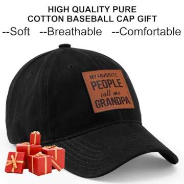 MEINICY Funny Hats Gifts for Grandpa - Grandpa Gifts for Christmas from Grandkids, Fathers Day Grandpa Gifts Dad Hat Black