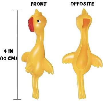 Jishi Chicken Finger Slingshot 12-Pack Flying Rubber Chickens Sling Shot Toys Bulk, Silly Novelty Party Favors, Funny Gag Gifts for Kids Teens Adults, Easter Christmas Birthday Goodie Bag Stuffers